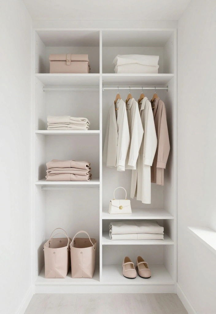 12 White Closet Ideas for Bright Clean and Timeless Interiors 9. Minimalized Color Scheme 0