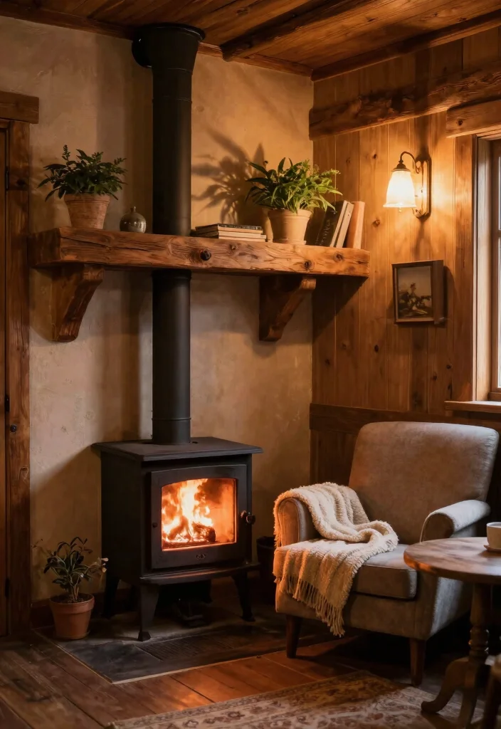12 Woodburning Stove Fireplace Ideas with Rustic Charm 1 12 Woodburning Stove Fireplace Ideas with Rustic Charm 1. Cozy Corner Concealment 0