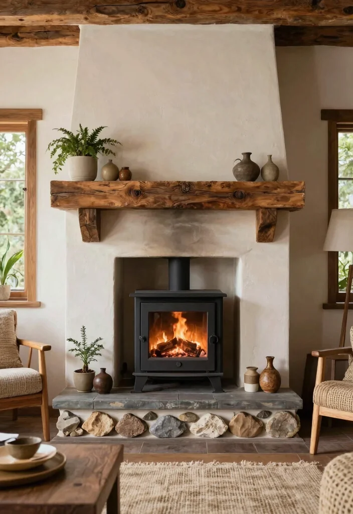 12 Woodburning Stove Fireplace Ideas with Rustic Charm 50 12 Woodburning Stove Fireplace Ideas with Rustic Charm 10. Earthy Eco Friendly Designs 0