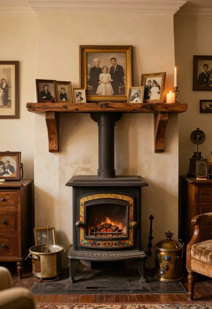 12 Woodburning Stove Fireplace Ideas with Rustic Charm 25 12 Woodburning Stove Fireplace Ideas with Rustic Charm 5. Vintage Charm 0