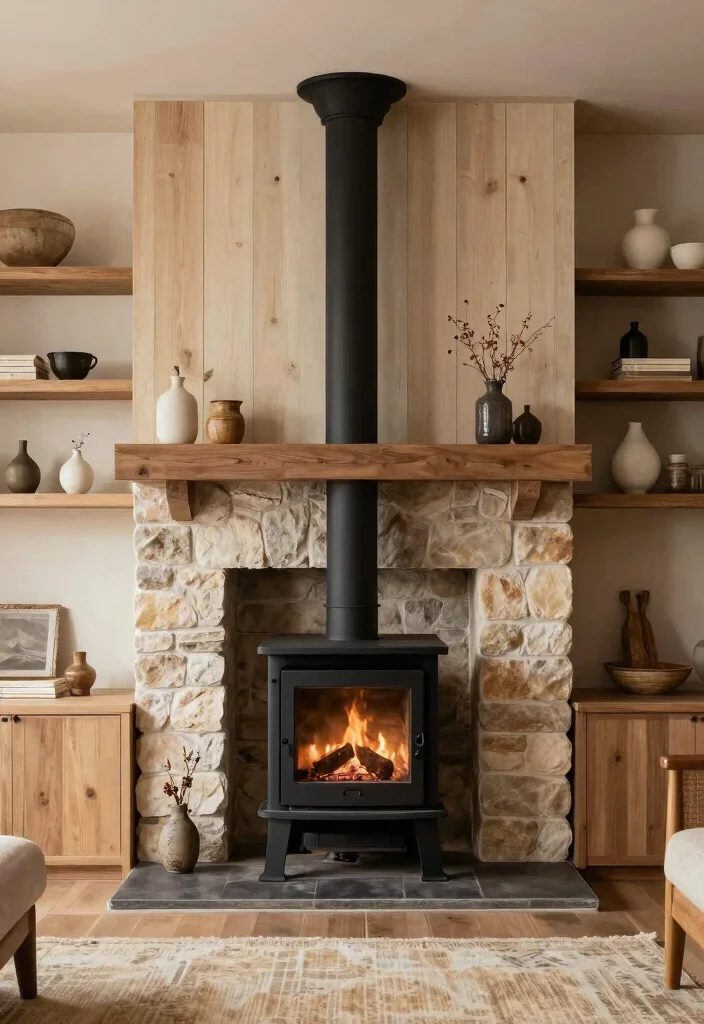 12 Woodburning Stove Fireplace Ideas with Rustic Charm 37 12 Woodburning Stove Fireplace Ideas with Rustic Charm 7. Sleek Black Beauty 0