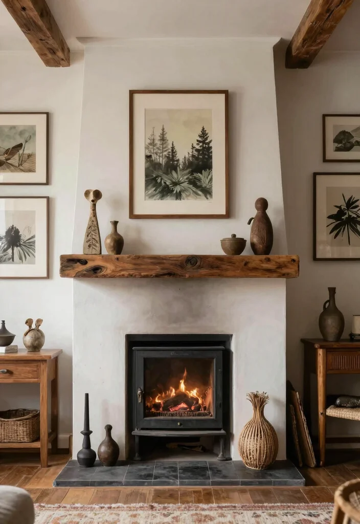 12 Woodburning Stove Fireplace Ideas with Rustic Charm 38 12 Woodburning Stove Fireplace Ideas with Rustic Charm 8. Artistic Surroundings 0