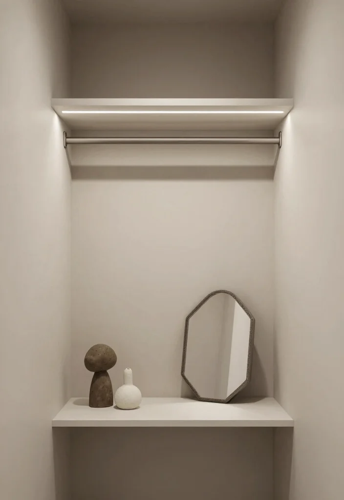 14 Aesthetic Closet Ideas for Calm and Stylish Storage 13. Minimalist Dcor Accents 0