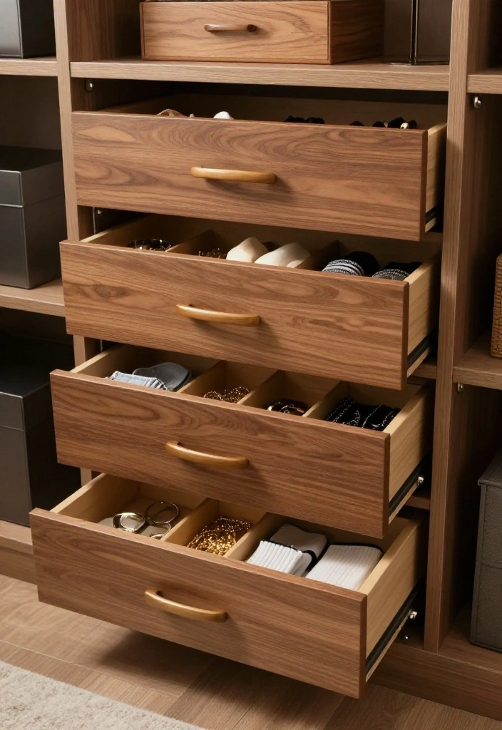 14 Aesthetic Closet Ideas for Calm and Stylish Storage 3. Functional Drawer Systems 0