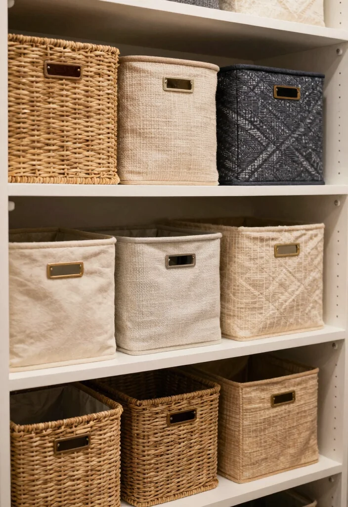 14 Aesthetic Closet Ideas for Calm and Stylish Storage 6. Stylish Storage Bins 0