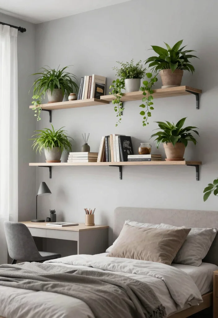 14 Bedroom Ideas Closet Layouts That Blend Storage into the Room 1. Floating Shelves for Style and Function 0