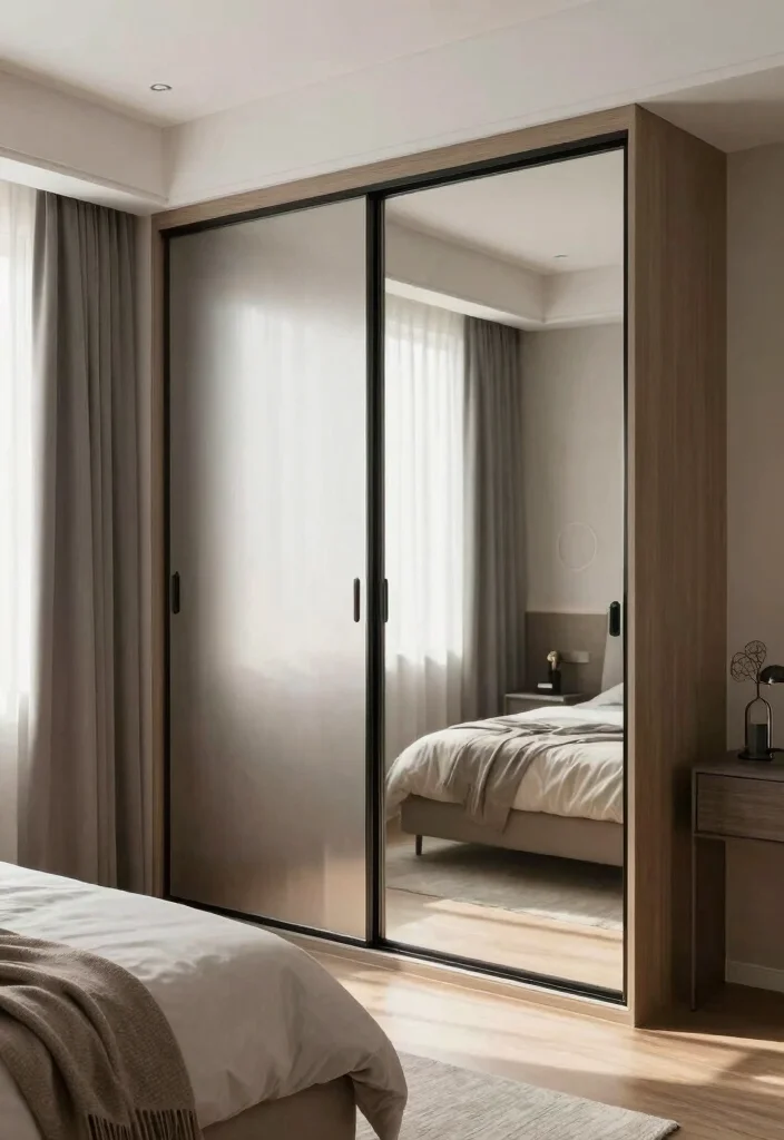 14 Bedroom With Closet Ideas for Balanced Layout Design 10. Sliding Closet Doors 0