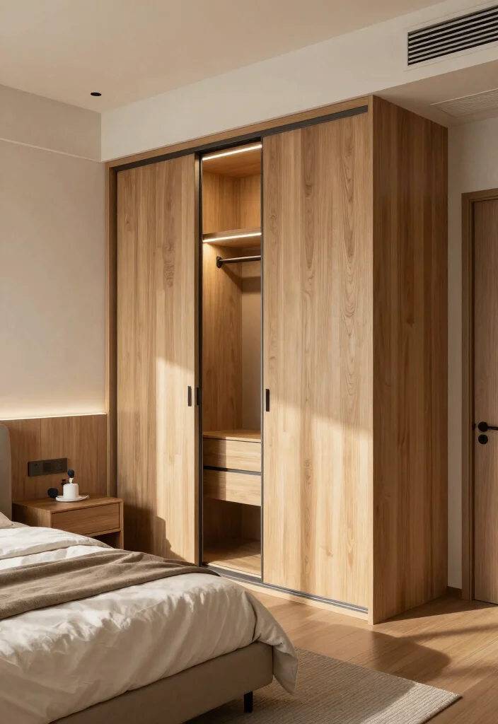 14 Bedroom With Closet Ideas for Balanced Layout Design 2. Built in Wardrobe Systems 0