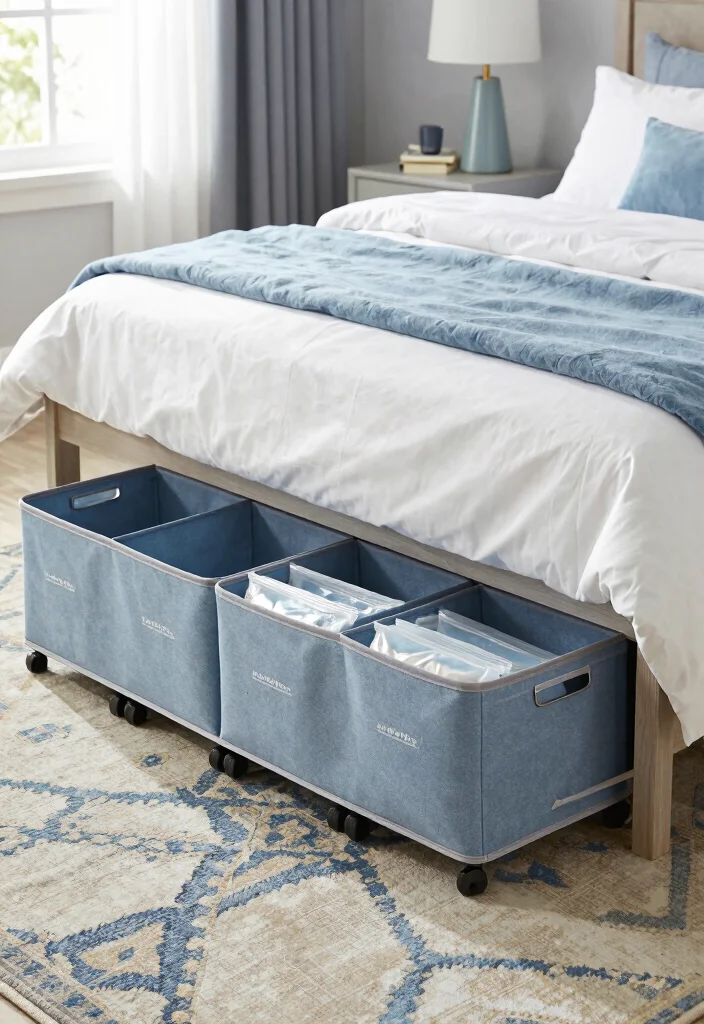 14 Bedroom With Closet Ideas for Balanced Layout Design 5. Under Bed Storage Solutions 0