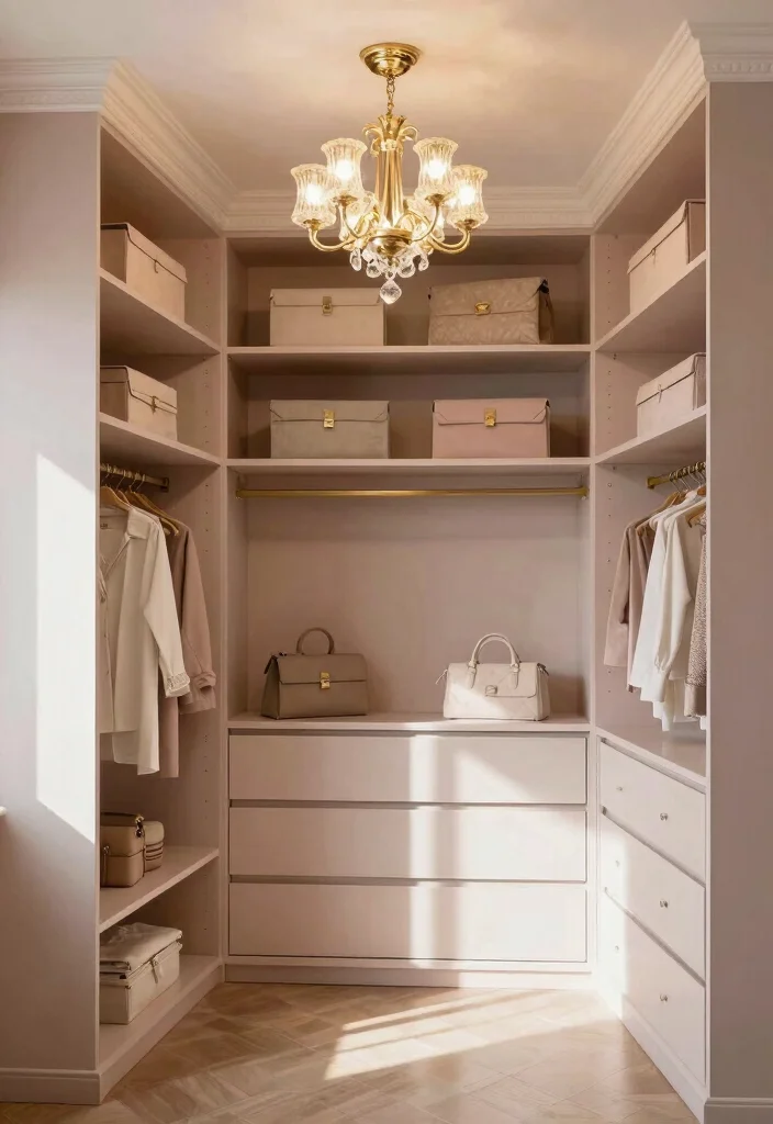 14 Bedroom With Closet Ideas for Balanced Layout Design 7. Statement Lighting Inside Closets 0