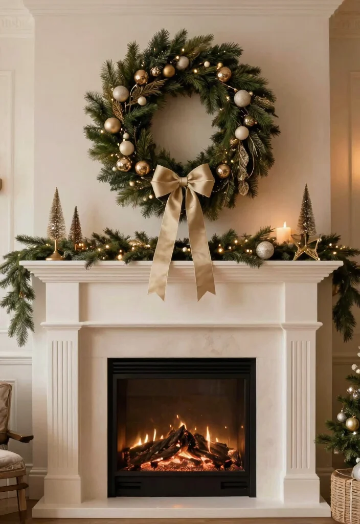 14 Christmas Fireplace Ideas for Cozy Holiday Living Rooms 24 14 Christmas Fireplace Ideas for Cozy Holiday Living Rooms 4. Festive Wreaths Above the Mantel 0