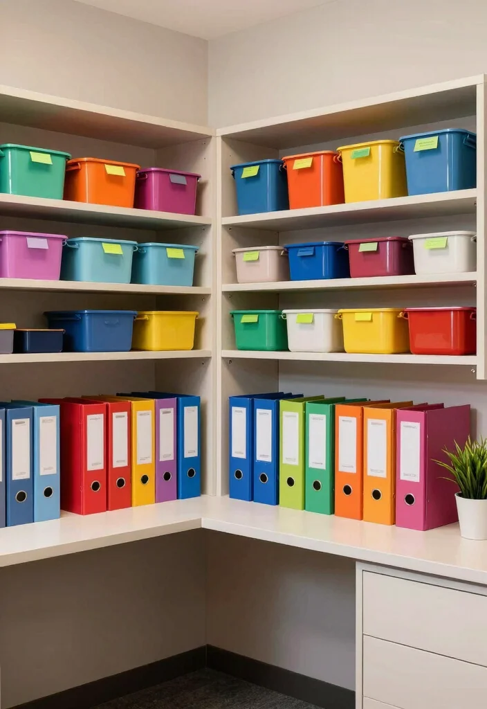 14 Cloffice Ideas Room Closet Combining Work and Storage 12. Color Coded Organization 0