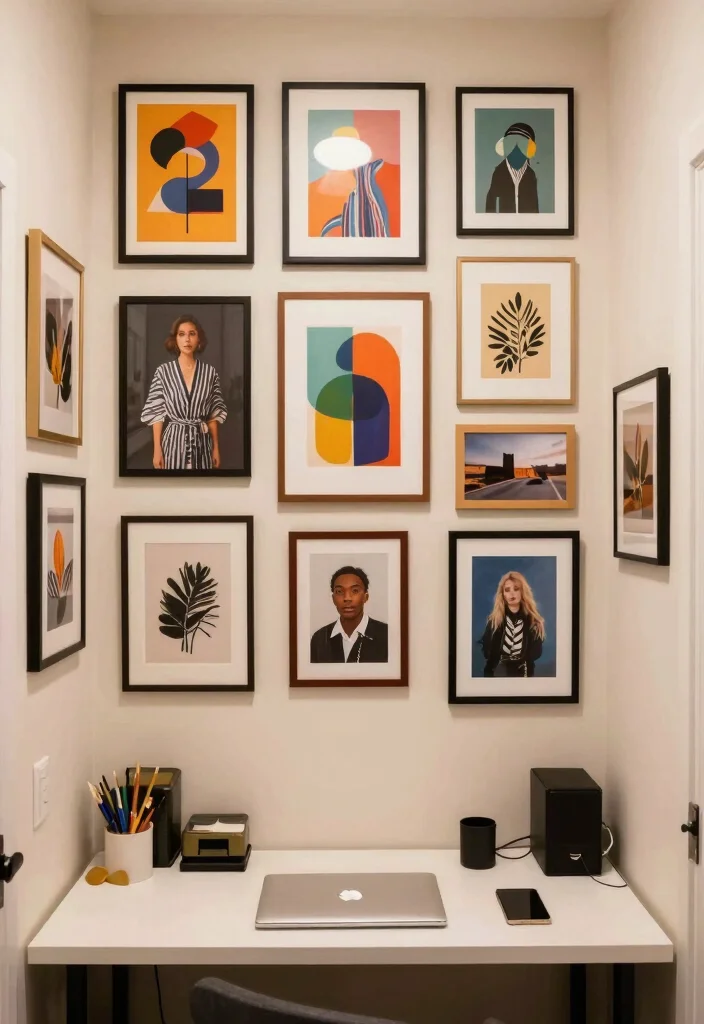 14 Cloffice Ideas Room Closet Combining Work and Storage 4. Creative Wall Art 0