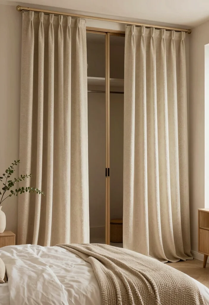 14 Curtains for Closet Doors Bedroom Ideas with Soft Stylish Privacy 50 14 Curtains for Closet Doors Bedroom Ideas with Soft Stylish Privacy 10. Textured Knit Curtains 0