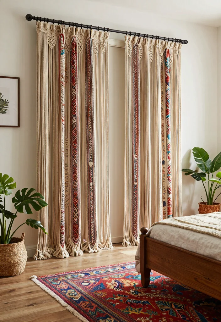 14 Curtains for Closet Doors Bedroom Ideas with Soft Stylish Privacy 2 14 Curtains for Closet Doors Bedroom Ideas with Soft Stylish Privacy 2. Colorful Macrame Curtains 0