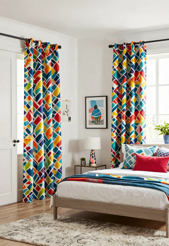 14 Curtains for Closet Doors Bedroom Ideas with Soft Stylish Privacy 14 14 Curtains for Closet Doors Bedroom Ideas with Soft Stylish Privacy 4. Bold Patterned Curtains 0