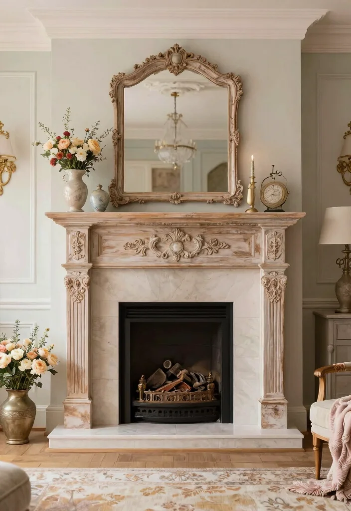 14 Double Sided Fireplace Ideas for Open Concept Spaces 14. Romantic French Country 0
