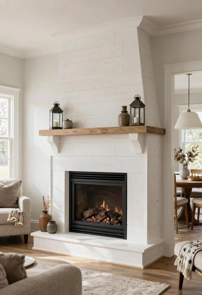 14 Double Sided Fireplace Ideas for Open Concept Spaces 4. Modern Farmhouse Flair 0