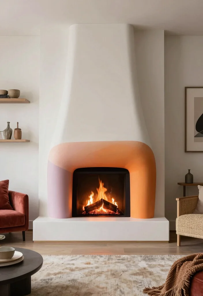 14 Double Sided Fireplace Ideas for Open Concept Spaces 5. Artistic Statement Piece 0