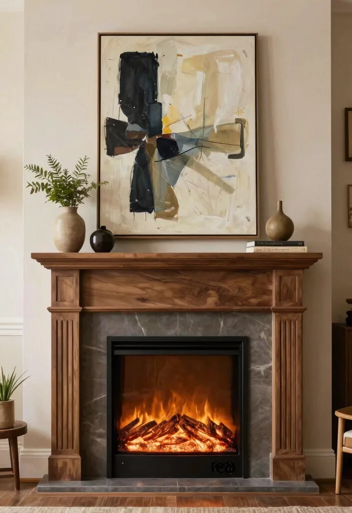 14 Electric Fireplace Redo Ideas to Refresh Outdated Units 41 14 Electric Fireplace Redo Ideas to Refresh Outdated Units 11. Artful Mantel Display 0