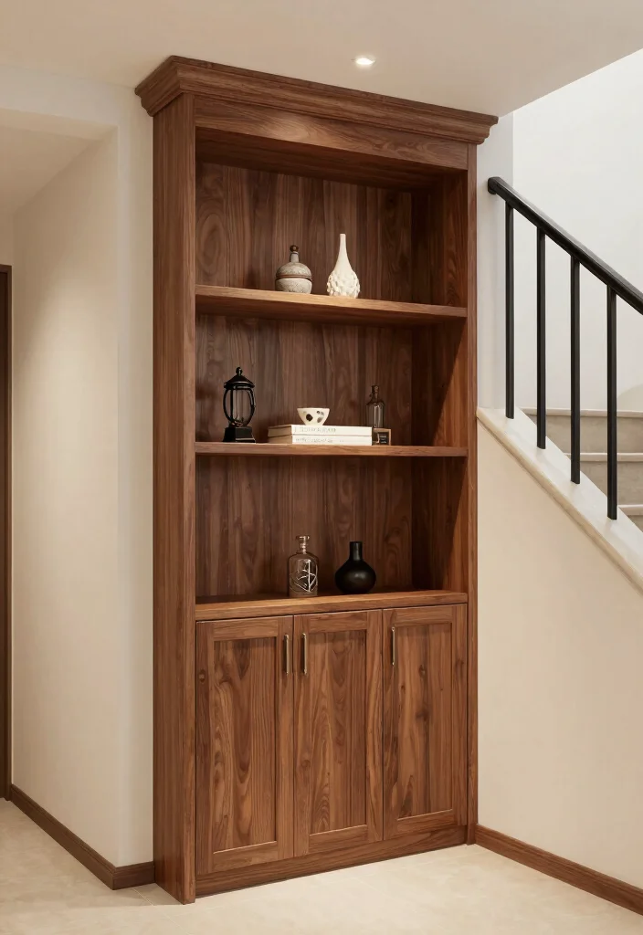 14 Entryway Ideas with Stairs That Use Vertical Space 14. Custom Built ins 0