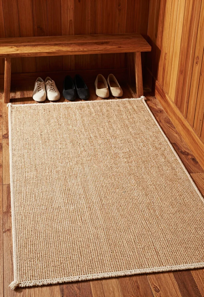 14 Entryway Mudroom Ideas for Organized Everyday Living 5. Natural Fiber Rugs 0