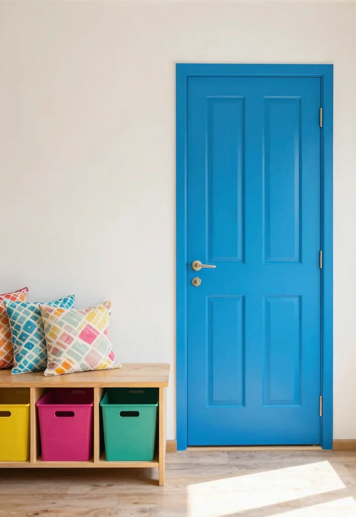 14 Entryway Mudroom Ideas for Organized Everyday Living 8. Bright and Cheerful Color Accents 0