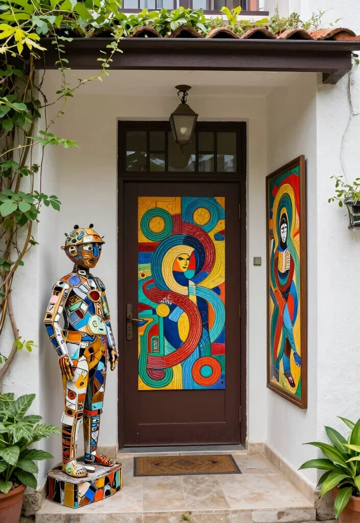 14 Exterior Entryway Ideas for Front Entrances with Curb Appeal 54 14 Exterior Entryway Ideas for Front Entrances with Curb Appeal 14. Artistic Entryway Features 0