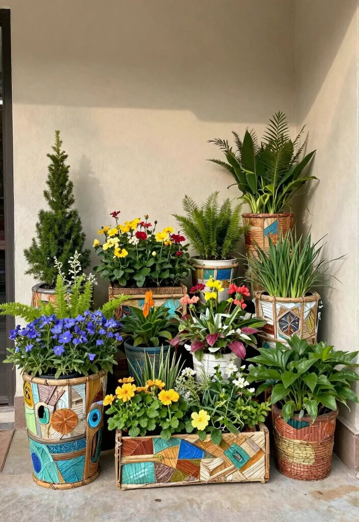 14 Exterior Entryway Ideas for Front Entrances with Curb Appeal 29 14 Exterior Entryway Ideas for Front Entrances with Curb Appeal 9. Artistic Planters for a Pop of Color 0