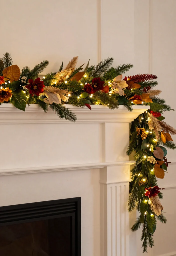 14 Fall Fireplace Mantel Decorating Ideas with Warm Tones 63 14 Fall Fireplace Mantel Decorating Ideas with Warm Tones 13. Festive Garland 0