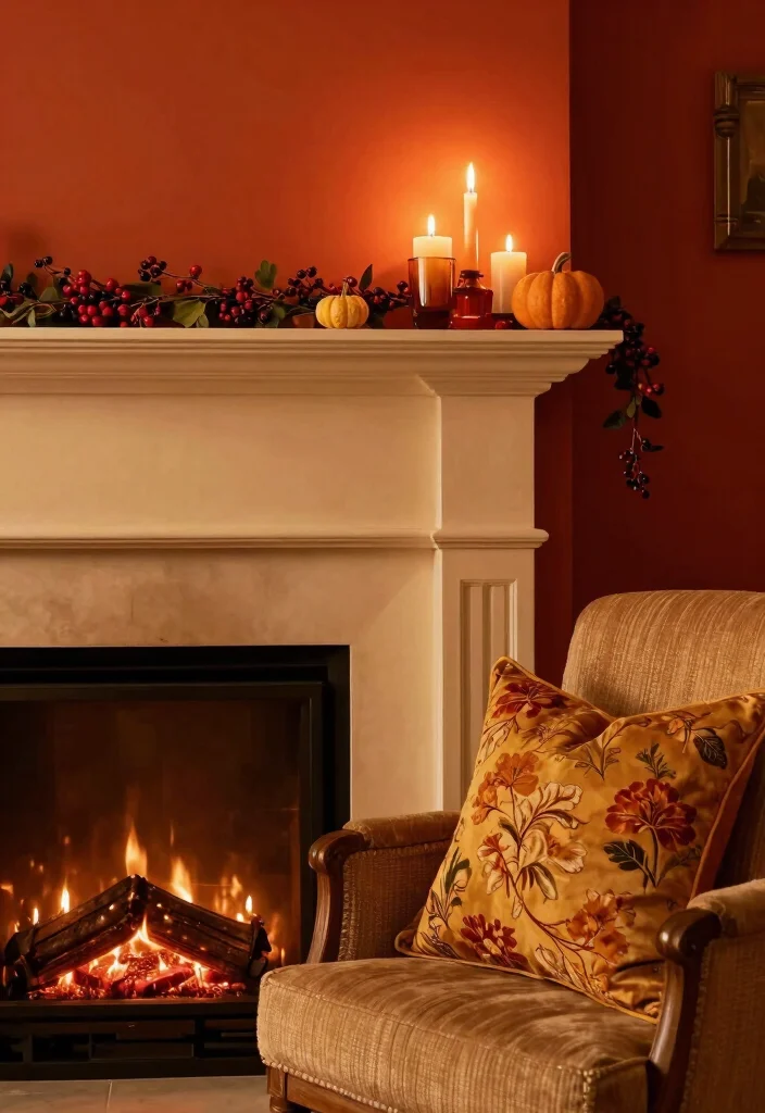 14 Fall Fireplace Mantel Decorating Ideas with Warm Tones 12 14 Fall Fireplace Mantel Decorating Ideas with Warm Tones 2. Warm Color Schemes 0