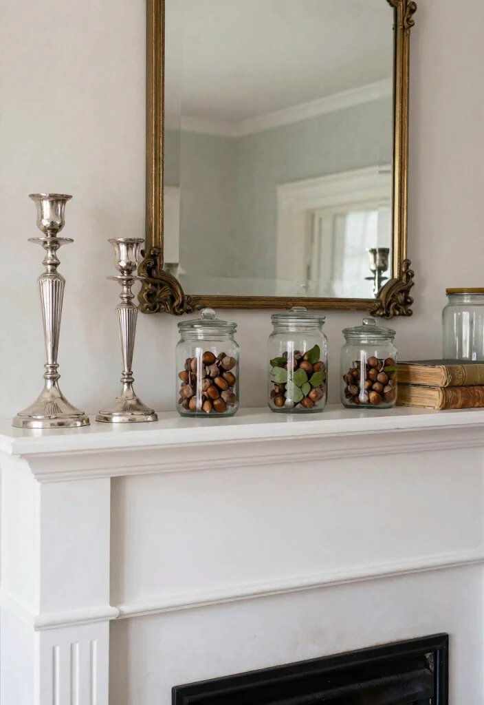 14 Fall Fireplace Mantel Decorating Ideas with Warm Tones 47 14 Fall Fireplace Mantel Decorating Ideas with Warm Tones 7. Vintage Finds 0