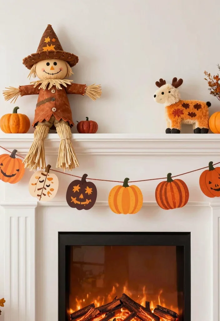 14 Fall Fireplace Mantel Decorating Ideas with Warm Tones 48 14 Fall Fireplace Mantel Decorating Ideas with Warm Tones 8. Whimsical Accents 0