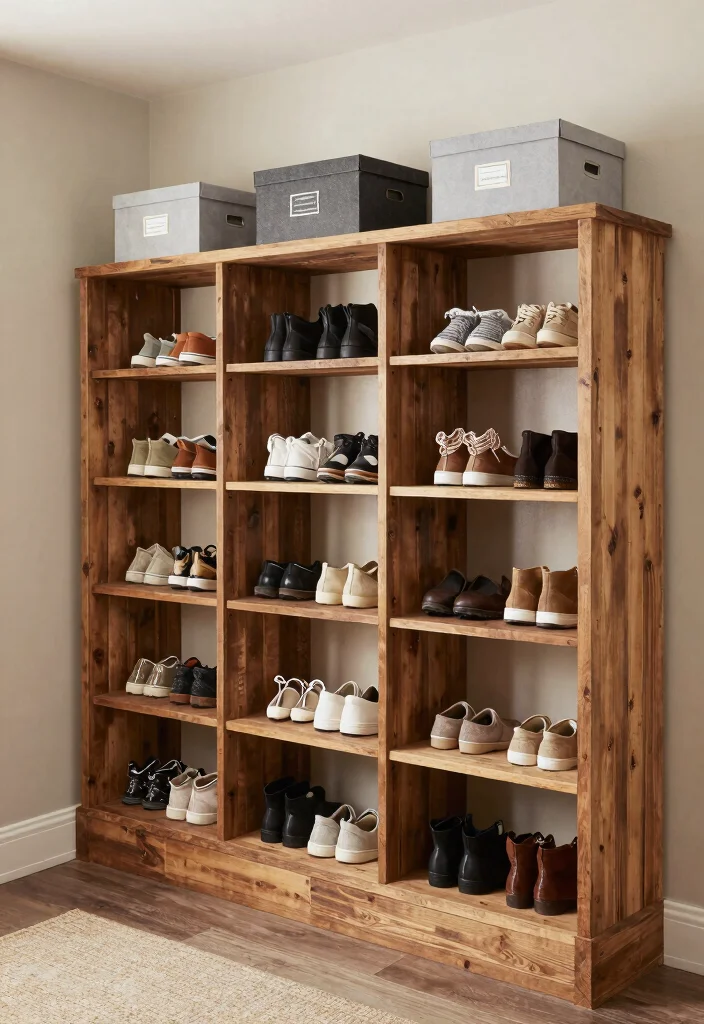 14 Farmhouse Mudroom Entryway Ideas with Rustic Function 10. Functional Shoe Storage 0