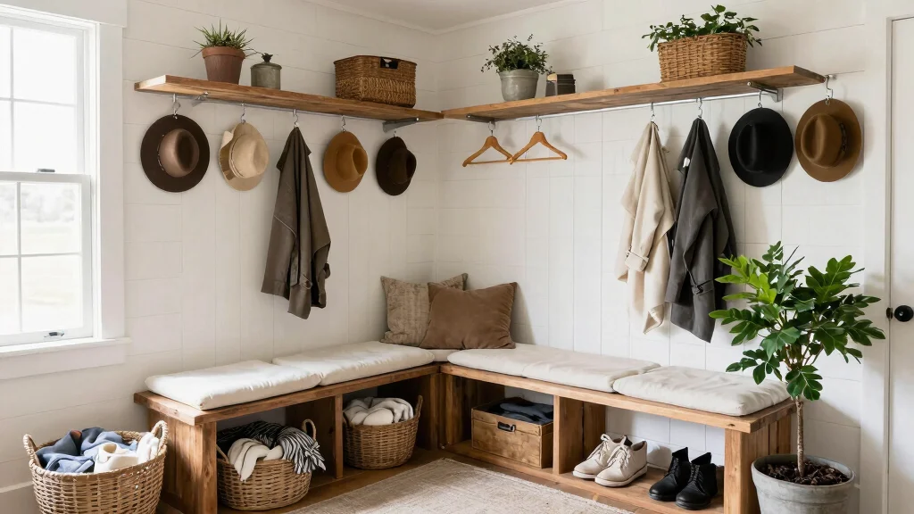 14 Farmhouse Mudroom Entryway Ideas with Rustic Function