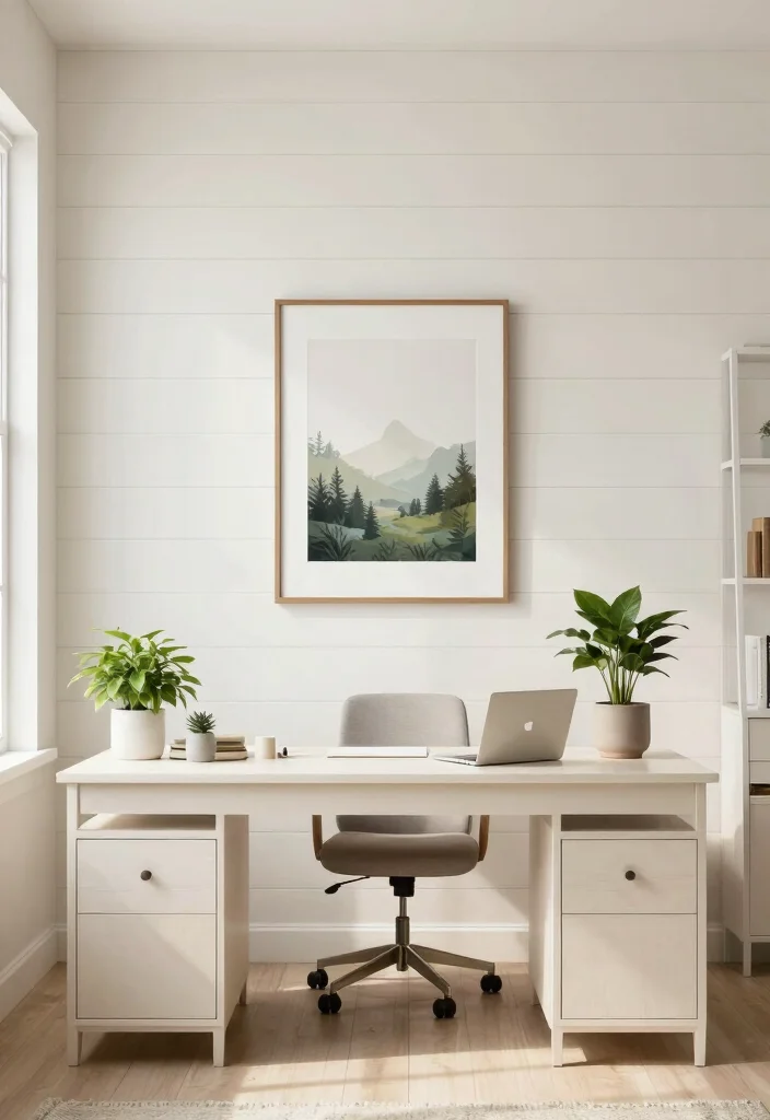 14 Farmhouse Office Ideas with Cozy Rustic Charm 11. Unique Wall Treatment 0