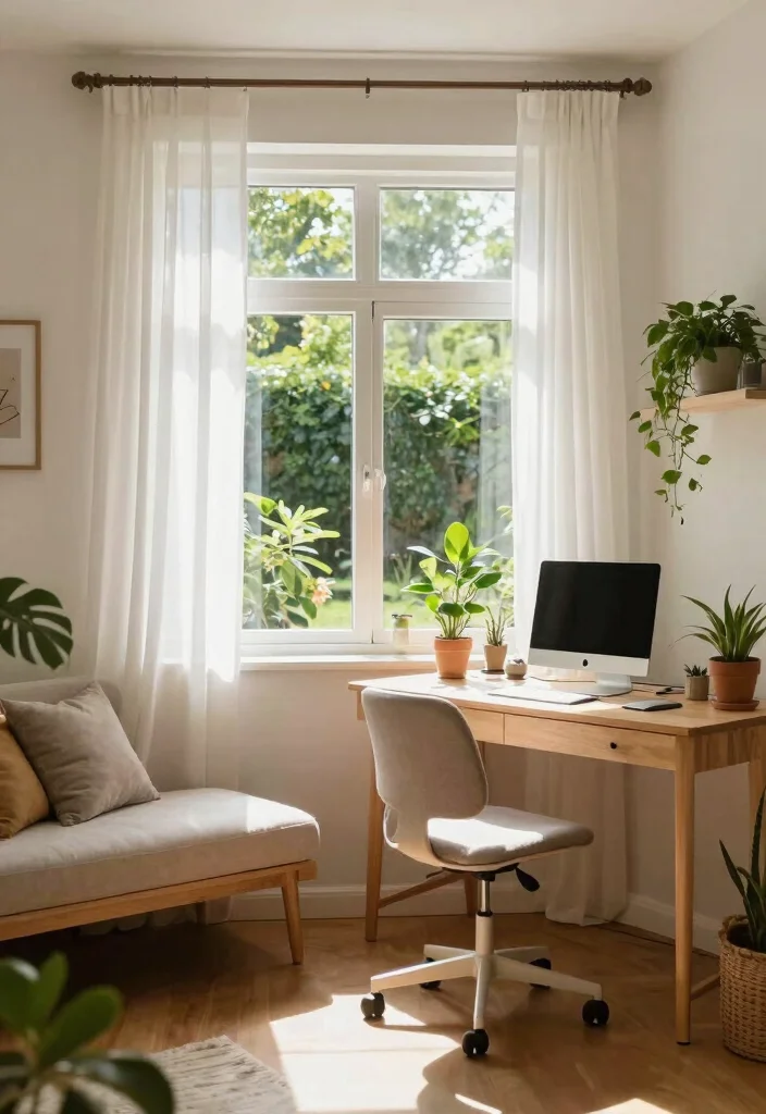 14 Farmhouse Office Ideas with Cozy Rustic Charm 5. Natural Light and Views 0