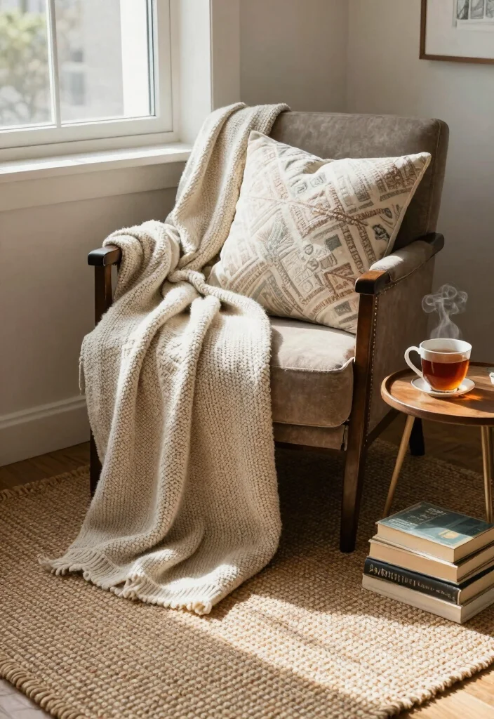 14 Farmhouse Office Ideas with Cozy Rustic Charm 6. Cozy Textiles 0