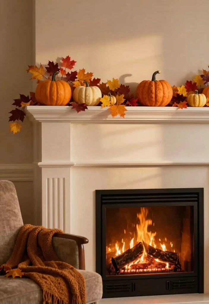 14 Fireplace Decor Ideas for Living Rooms That Feel Finished 3. Seasonal Accents 0