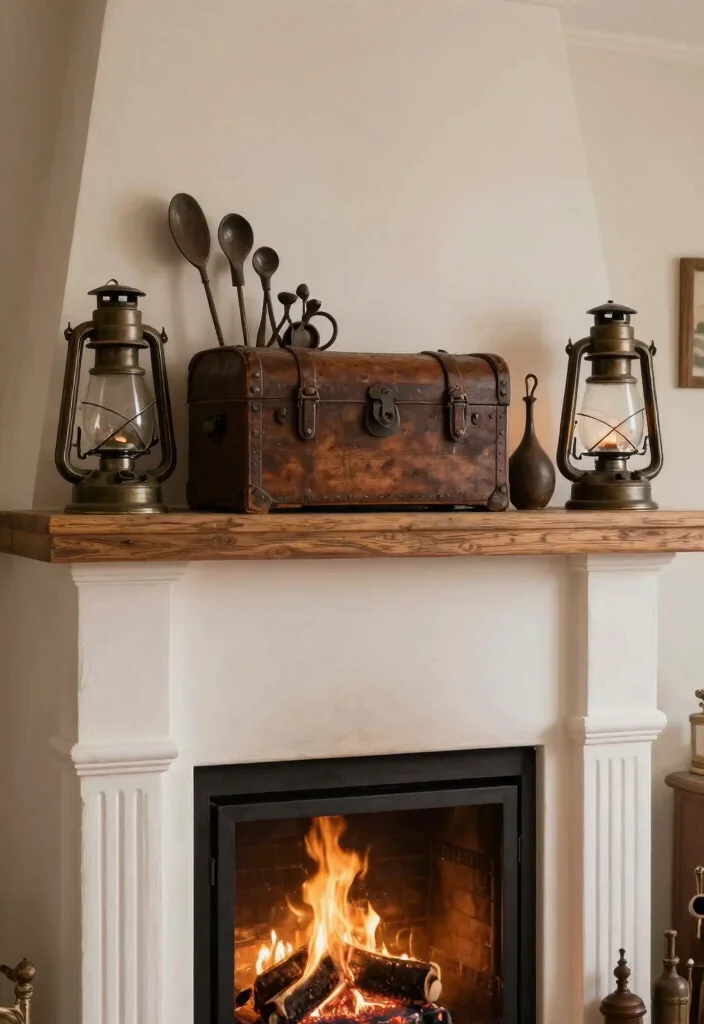 14 French Country Fireplace Ideas with Warm Rustic Details 10. Vintage Artifacts 0