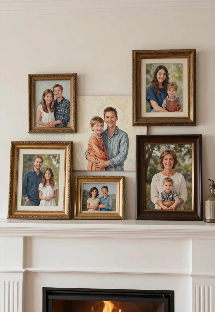 14 French Country Fireplace Ideas with Warm Rustic Details 12. Personalized Artwork 0