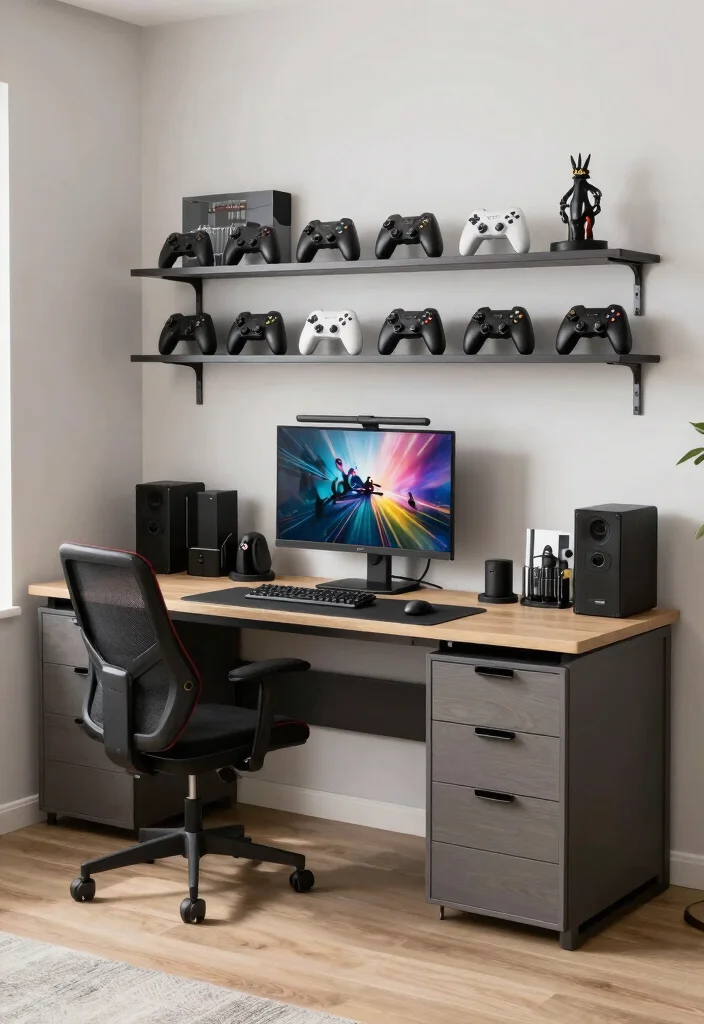 14 Gamer Office Ideas with Immersive Setup Vibes 42 14 Gamer Office Ideas with Immersive Setup Vibes 12. Functional Storage Solutions 0