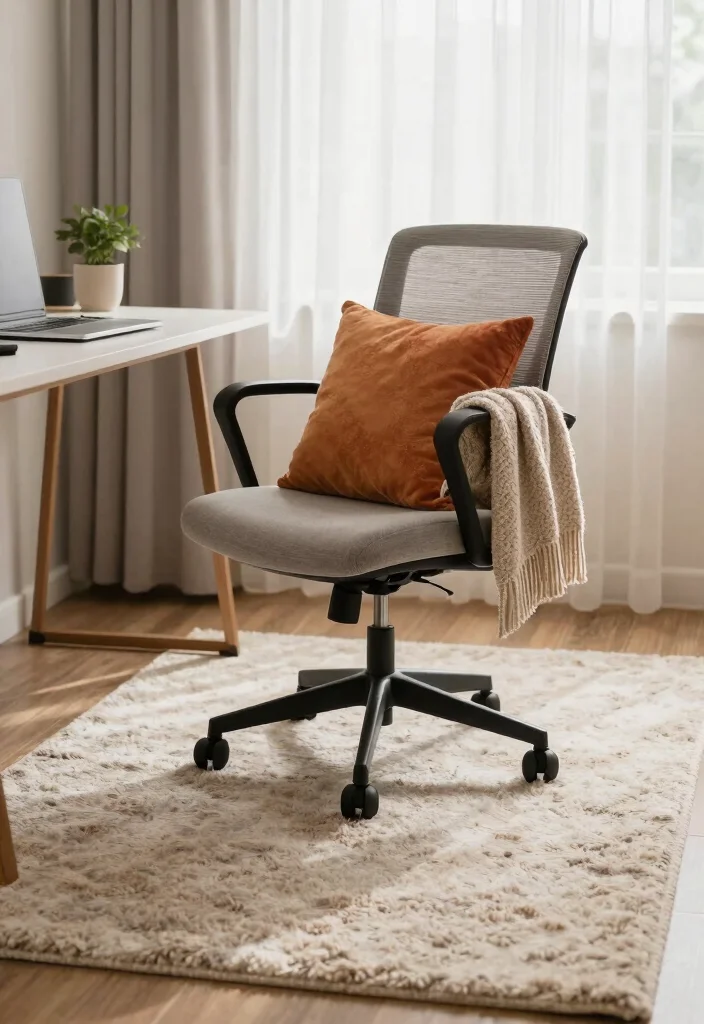 14 Home Office Decorating Ideas for a Finished Look 10. Add Soft Textiles for Comfort 0