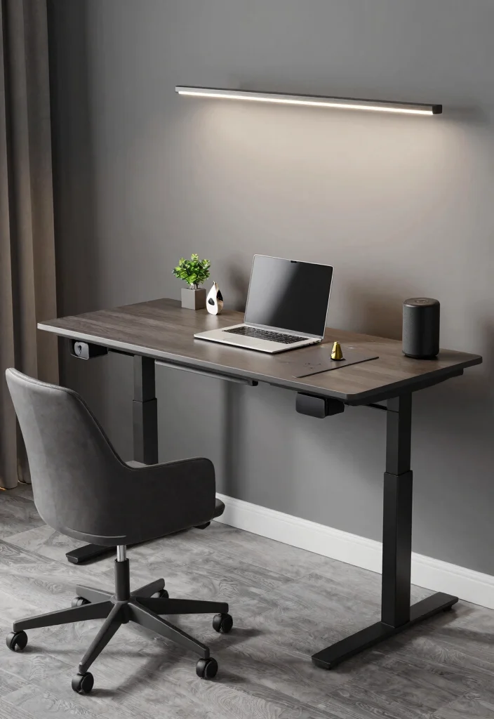 14 Home Office Standing Desk Ideas for Healthier Workdays 48 14 Home Office Standing Desk Ideas for Healthier Workdays 8. Smart Standing Desk with Tech Integration 0
