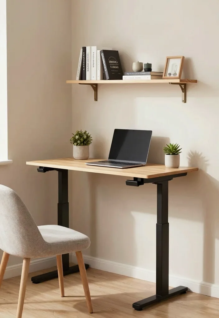 14 Home Office Standing Desk Ideas for Healthier Workdays 49 14 Home Office Standing Desk Ideas for Healthier Workdays 9. Compact Standing Desk for Small Spaces 0