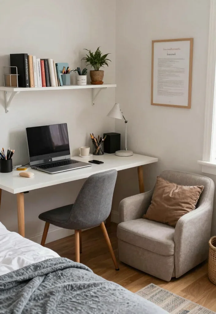 14 Home Office in Bedroom Ideas That Feel Separate 50 14 Home Office in Bedroom Ideas That Feel Separate - 10. Create a Workspace
Zone 1