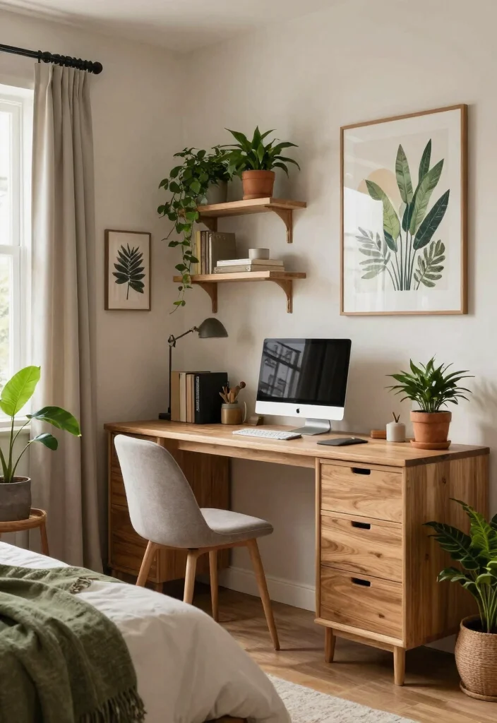 14 Home Office in Bedroom Ideas That Feel Separate 63 14 Home Office in Bedroom Ideas That Feel Separate 13. Inspired By Nature 0