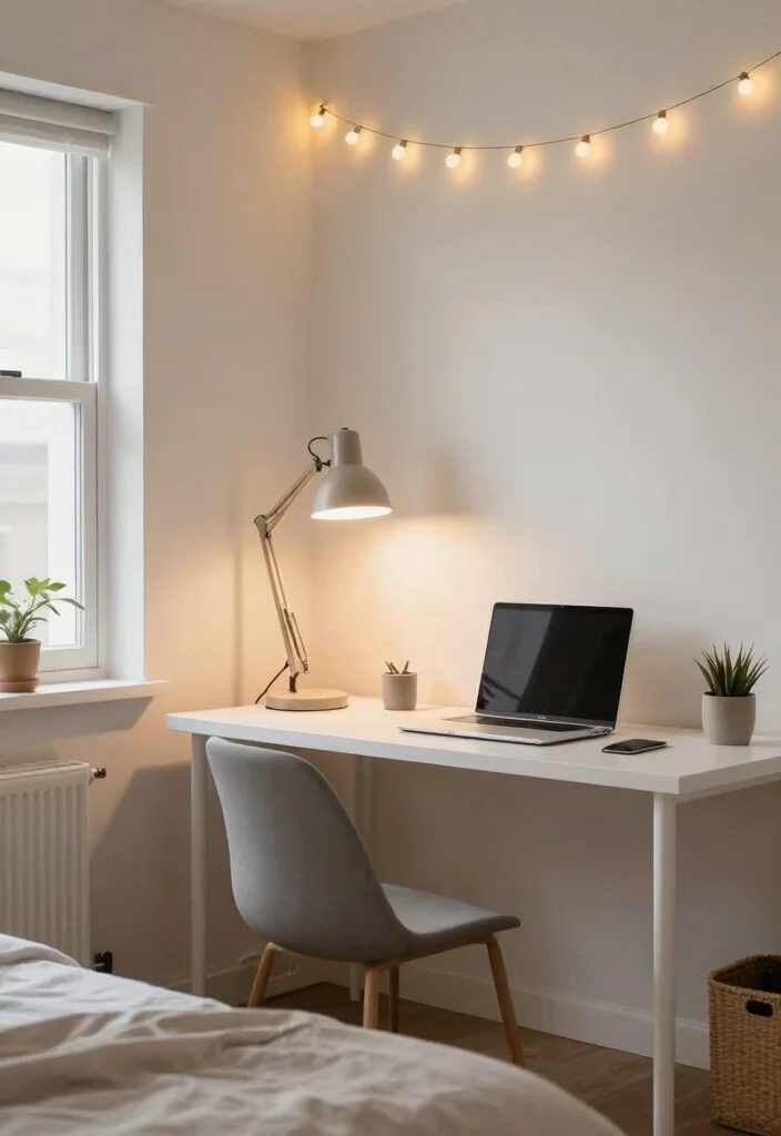 14 Home Office in Bedroom Ideas That Feel Separate 49 14 Home Office in Bedroom Ideas That Feel Separate 9. Light It Up 0