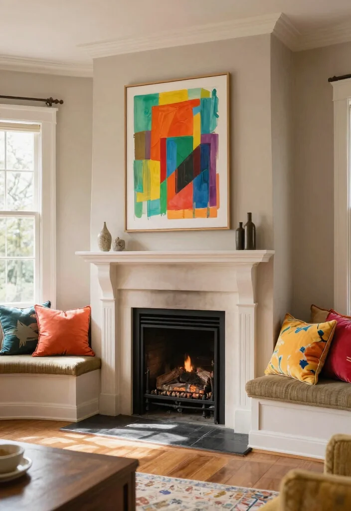 14 Inglenook Fireplace Ideas with Built In Cozy Seating 38 14 Inglenook Fireplace Ideas with Built In Cozy Seating 8. Color Pop with Bright Accents 0