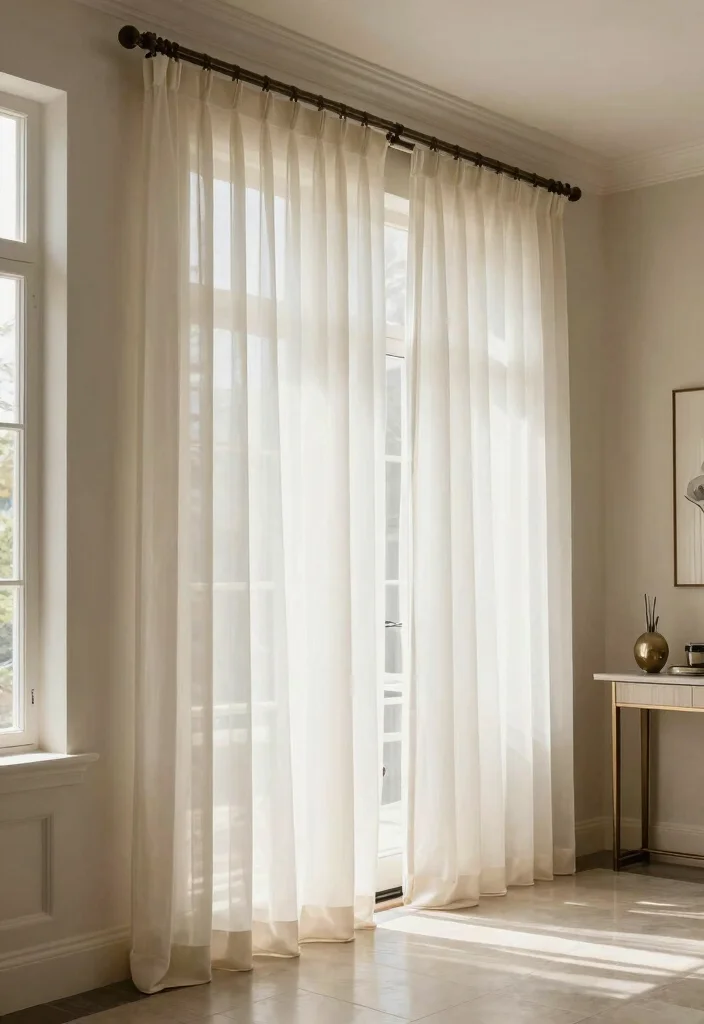 14 Large Foyer Entryway Ideas with Grand First Impressions 12. Elegant Curtains 0